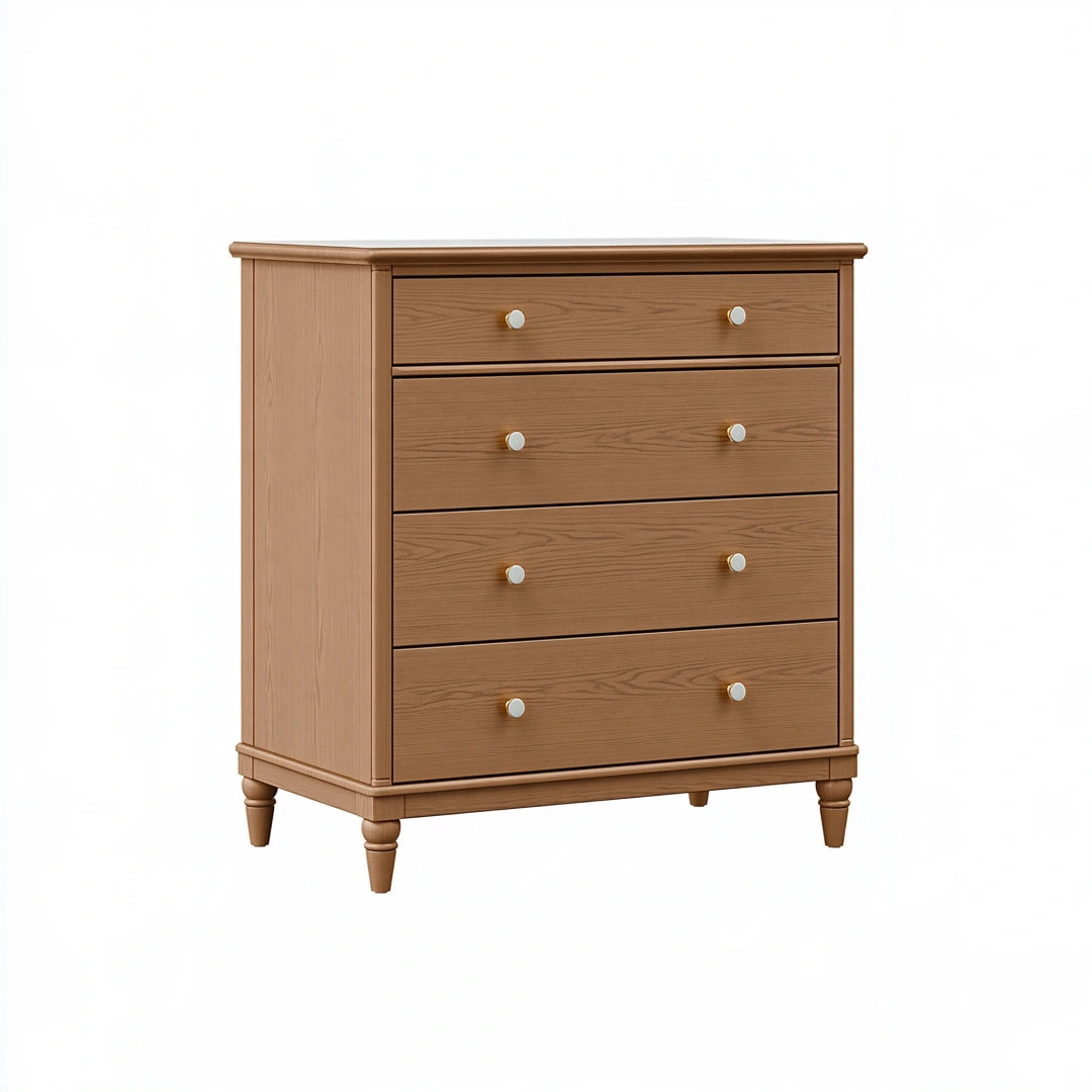 Commode 90 x 45 x 110 cm en bois marron pour rangement style classique